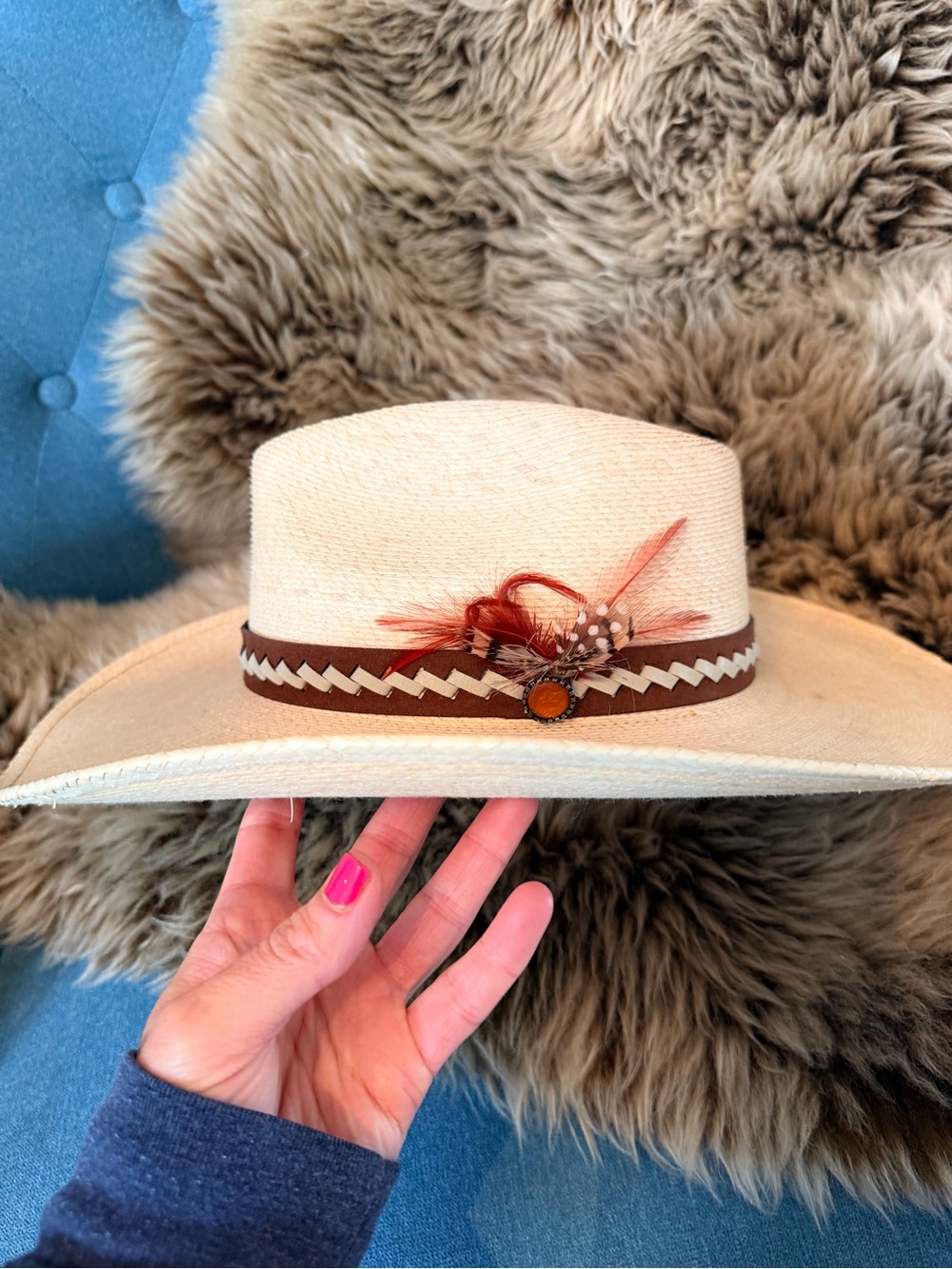 LANEY WILSON CHARLIE 1 HORSE WOMEN'S STRAW "ROAD RUNNER" COWBOY HAT Size M NWT - Picture 11 of 16